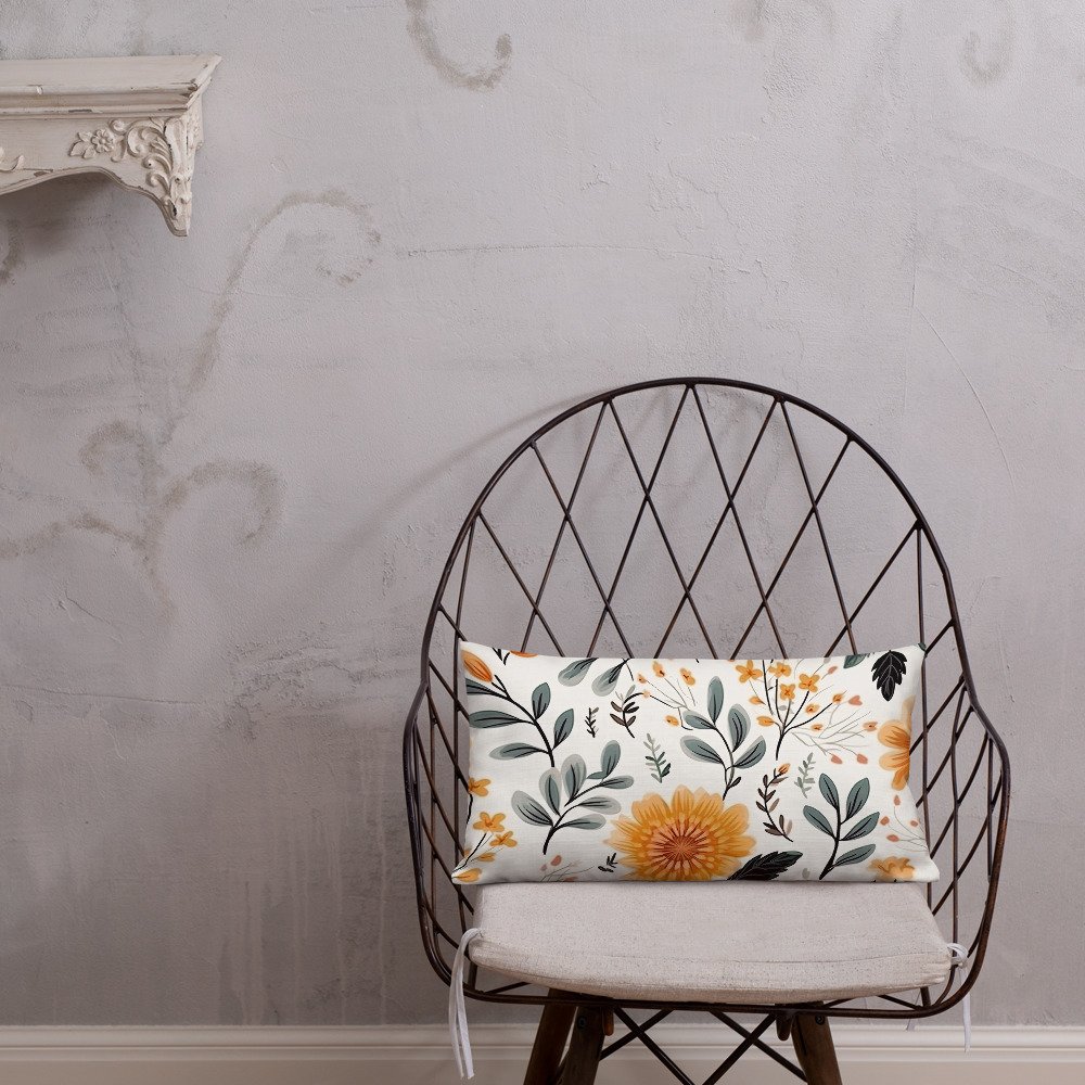 Boho Floral Design T9 Premium Pillow