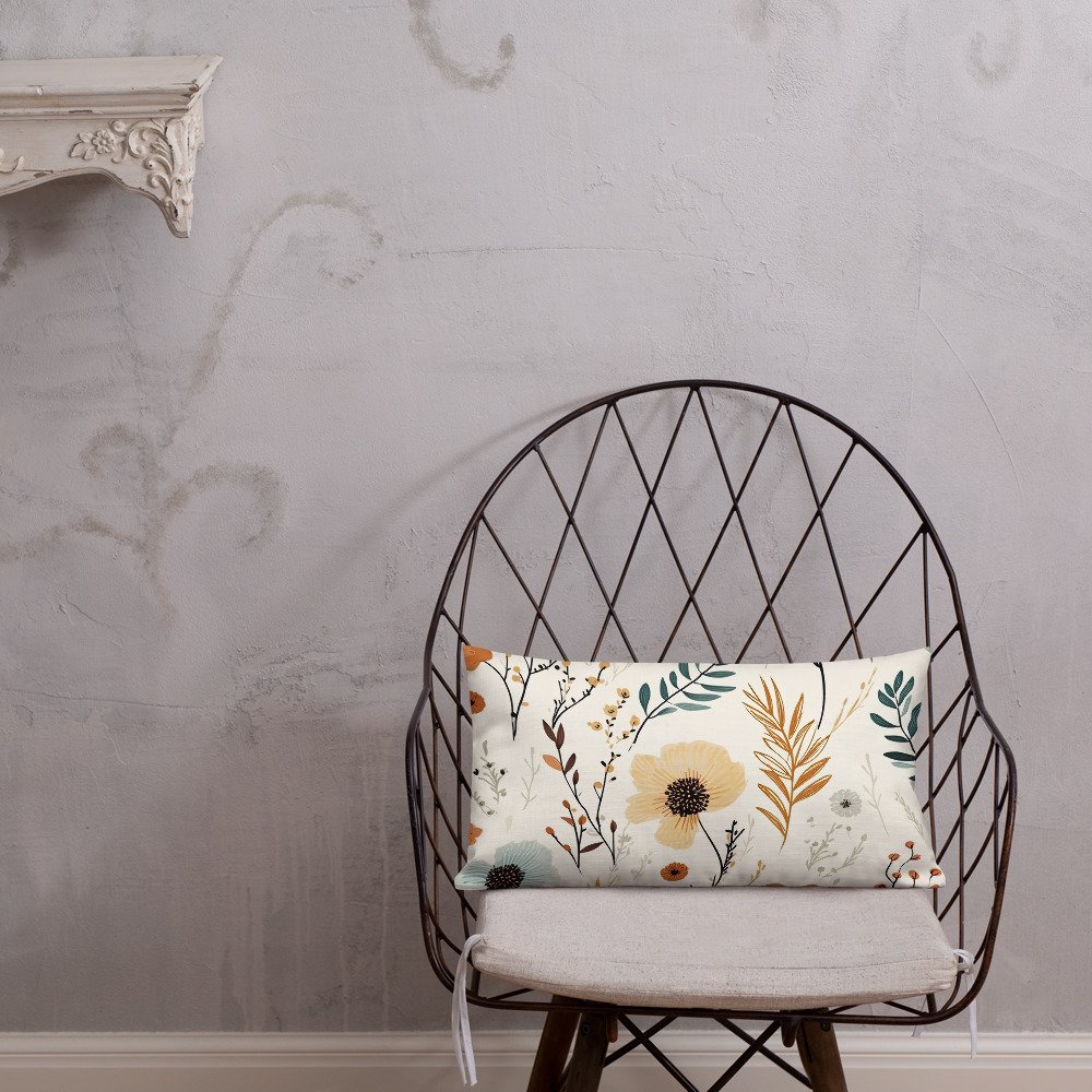 Boho Floral Design T11 Premium Pillow