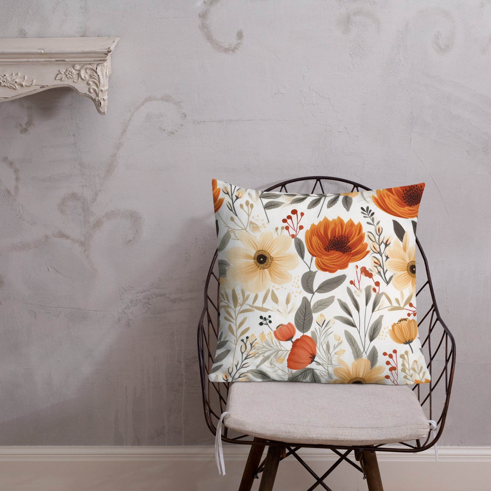 Boho Floral Design T1 Premium Pillow