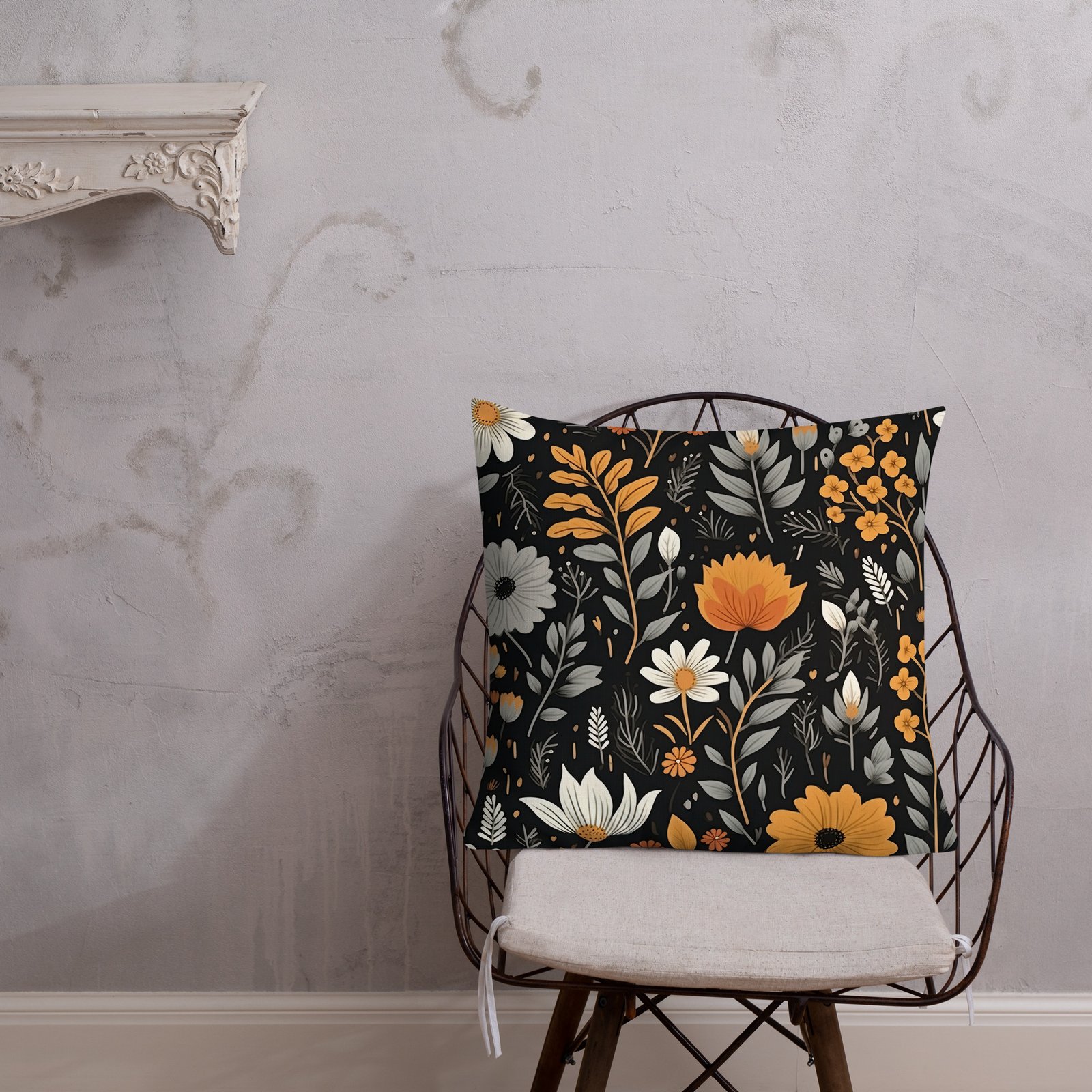 Boho Floral Design T3 Premium Pillow