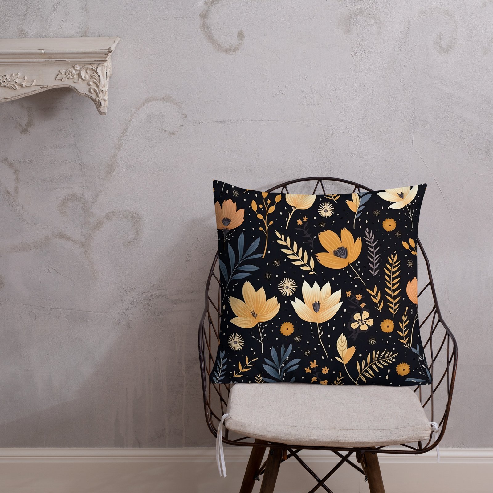 Boho Floral Design T5 Premium Pillow