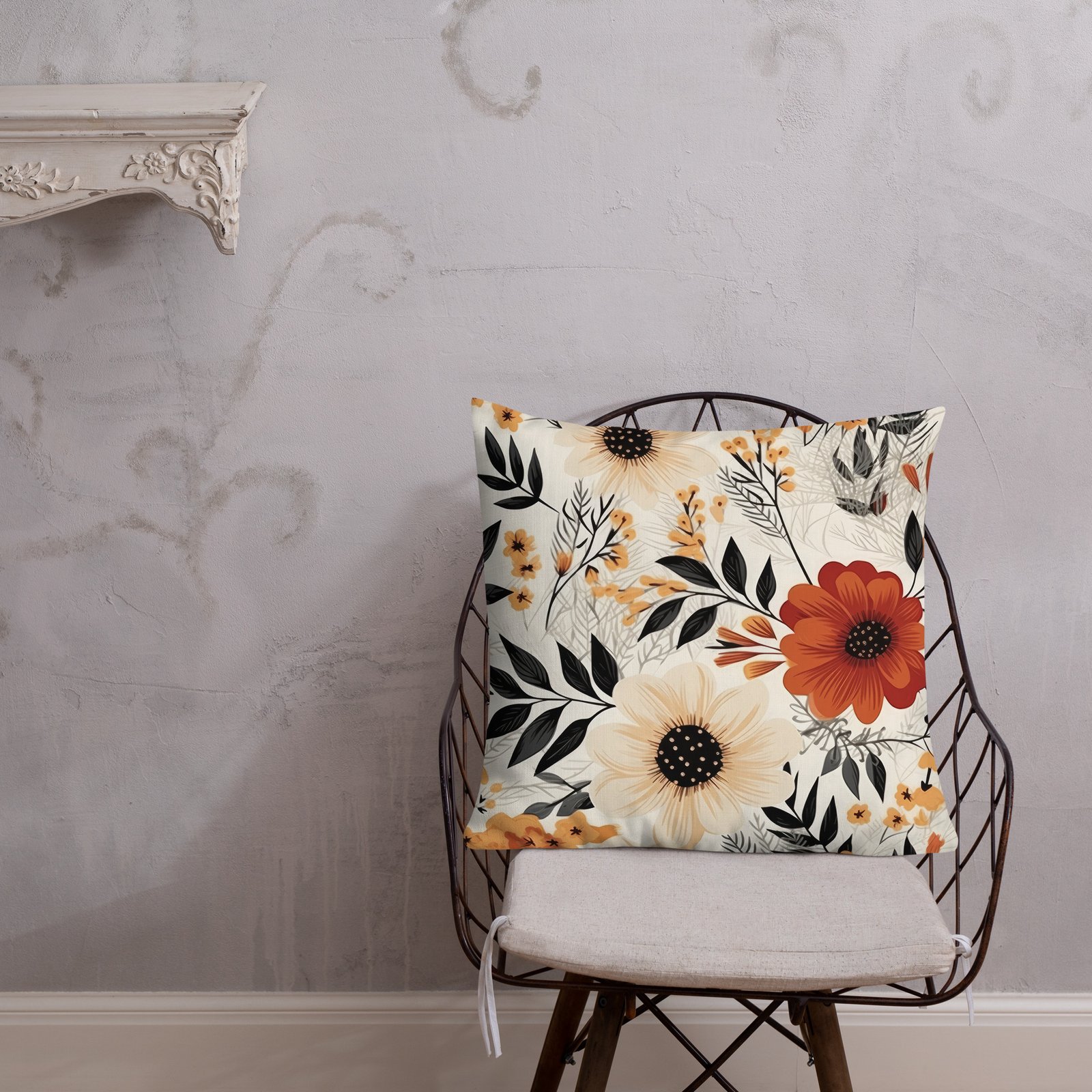 Boho Floral Design T8 Premium Pillow