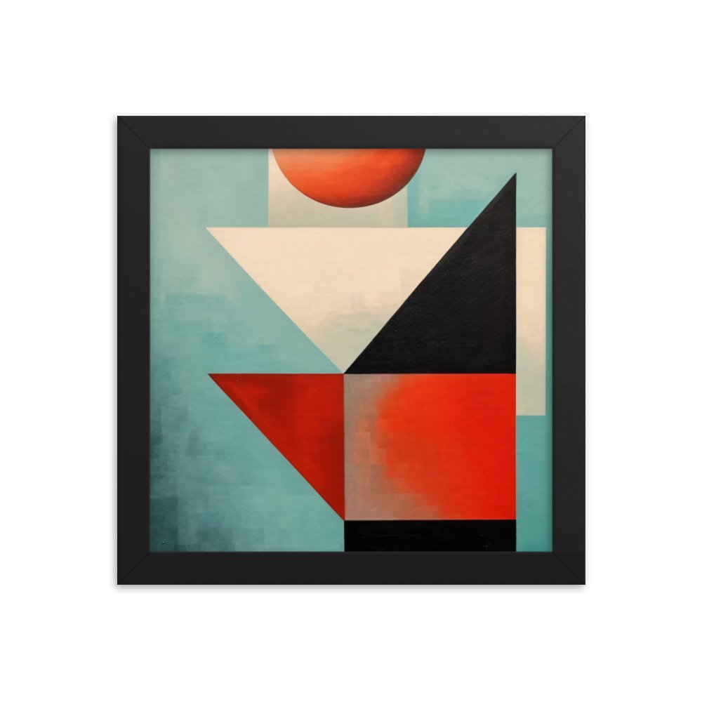 Colorful Geometry Framed poster