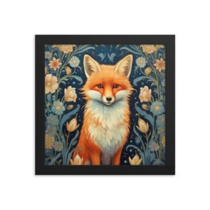 Floral Fox Framed poster