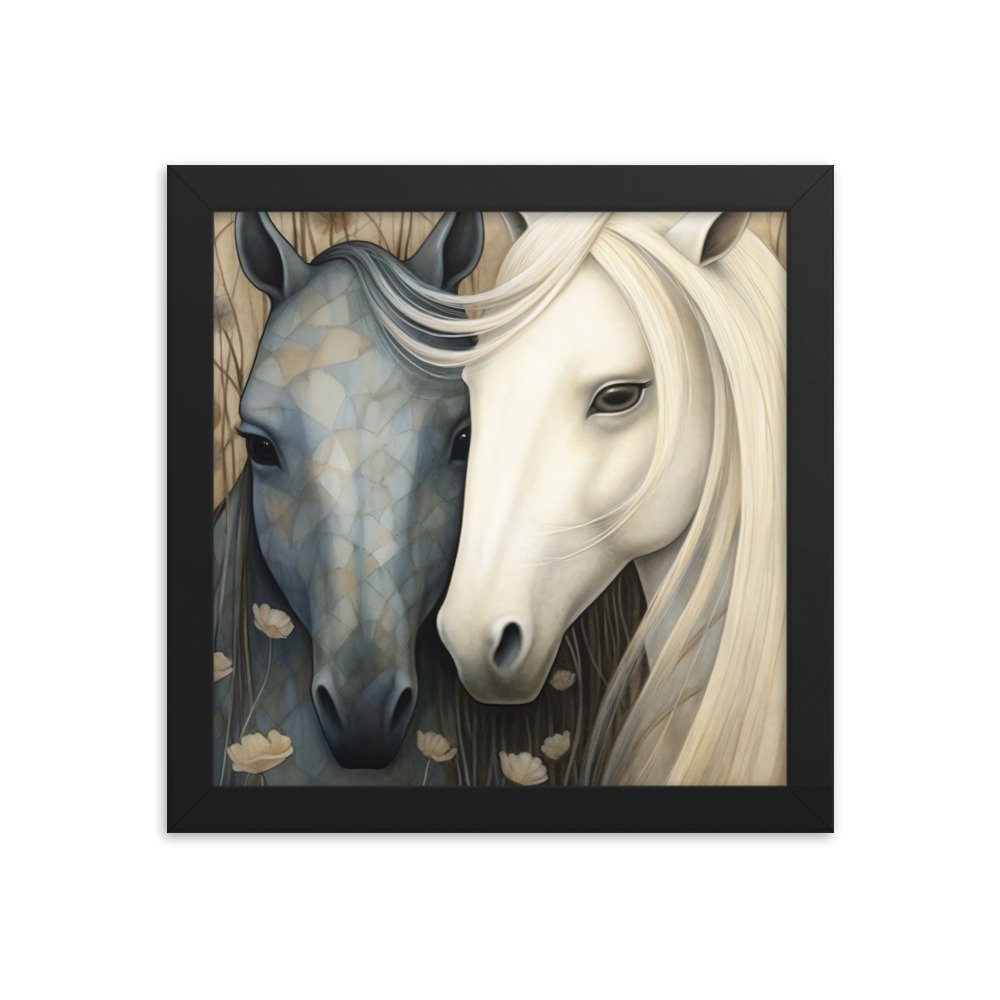 Dual Horse Framed poster