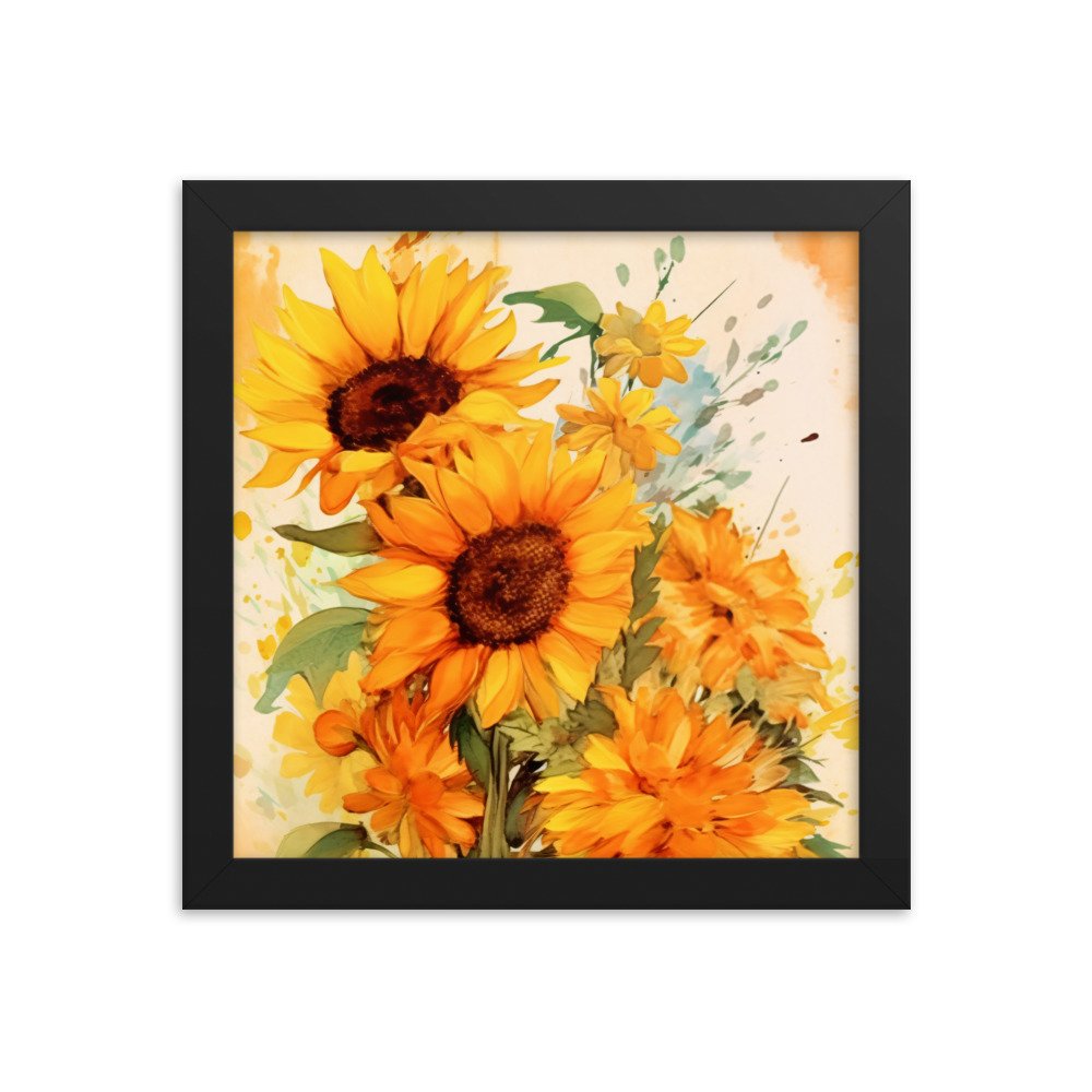 Sunflower Center Framed poster