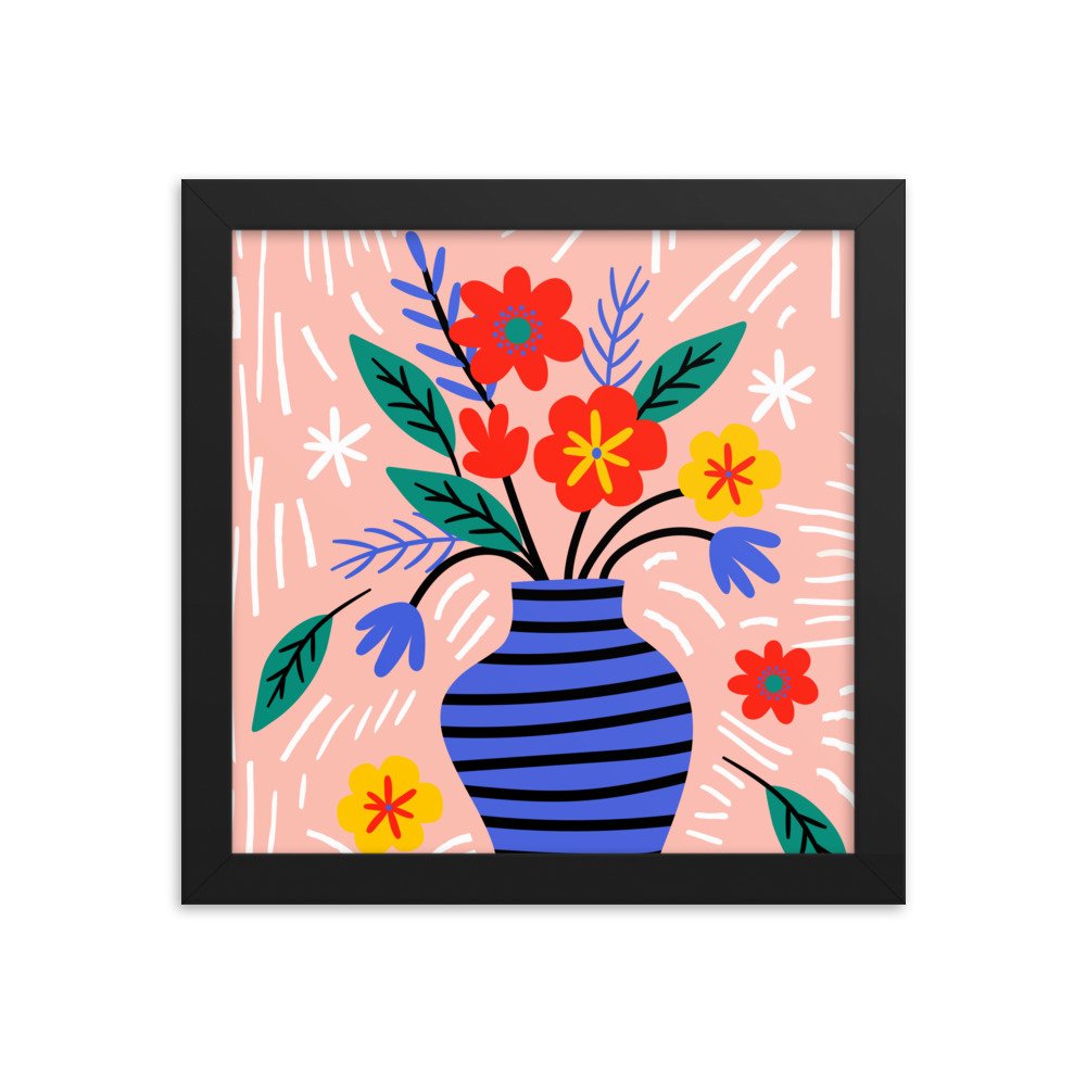 Flower Vase Sprawl Framed poster