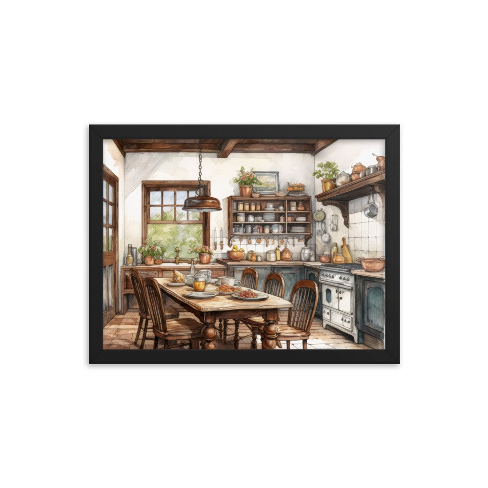 Country Kitchen Framed poster