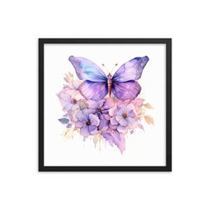 Elegant Purple Butterfly #3 Framed poster