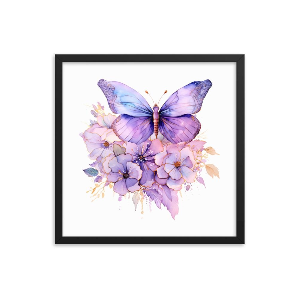 Elegant Purple Butterfly #3 Framed poster