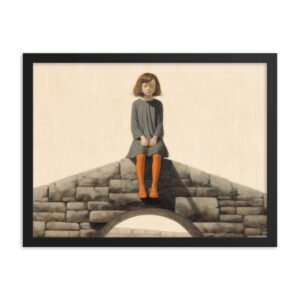 Girl On Bridge Framed poster