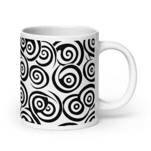 Black Spiral White glossy mug