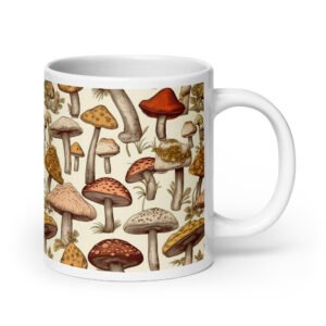 Mushroom White glossy mug