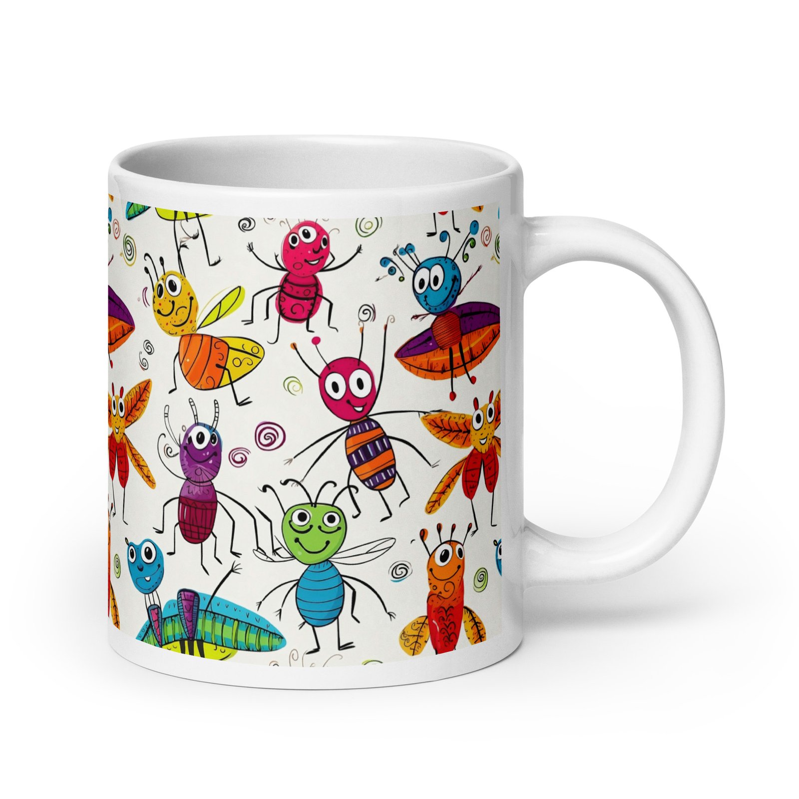 Kids Doodles White glossy mug