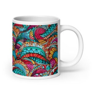 Boho Hippie White glossy mug