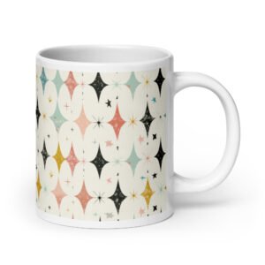Star Pattern White glossy mug
