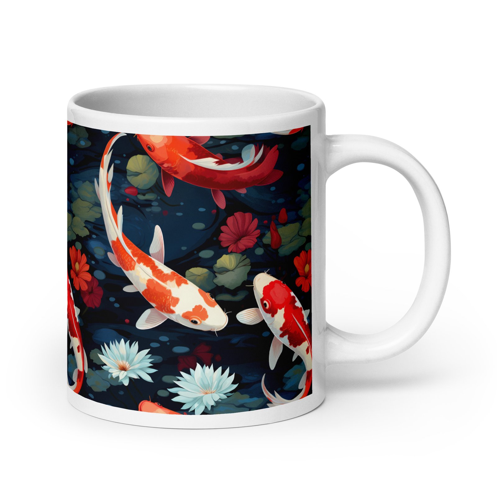 Koi Pond White glossy mug